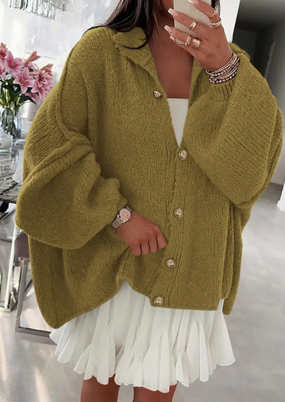NOLEA Thick Knit Cardigan-Jacket with Buttons
