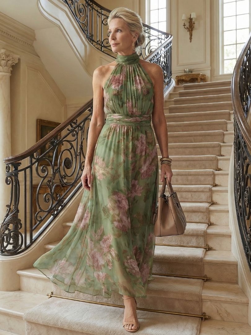 Mirelle™ Robe florale élégante à col halter
