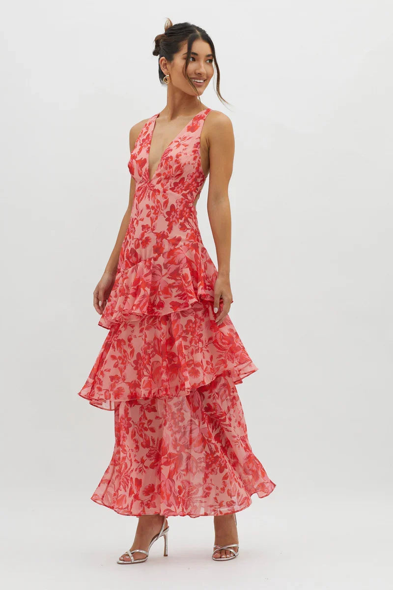 LISA | Vestido midi floral elegante
