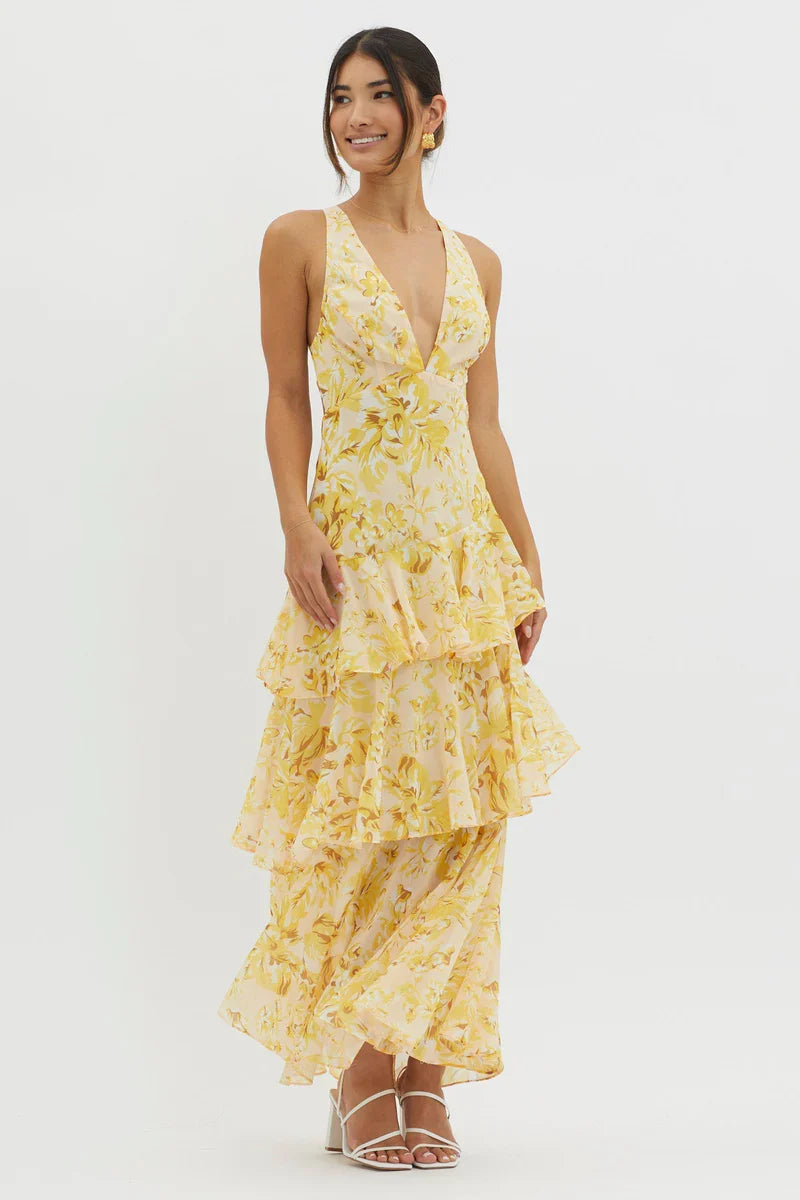 LISA | Vestido midi floral elegante
