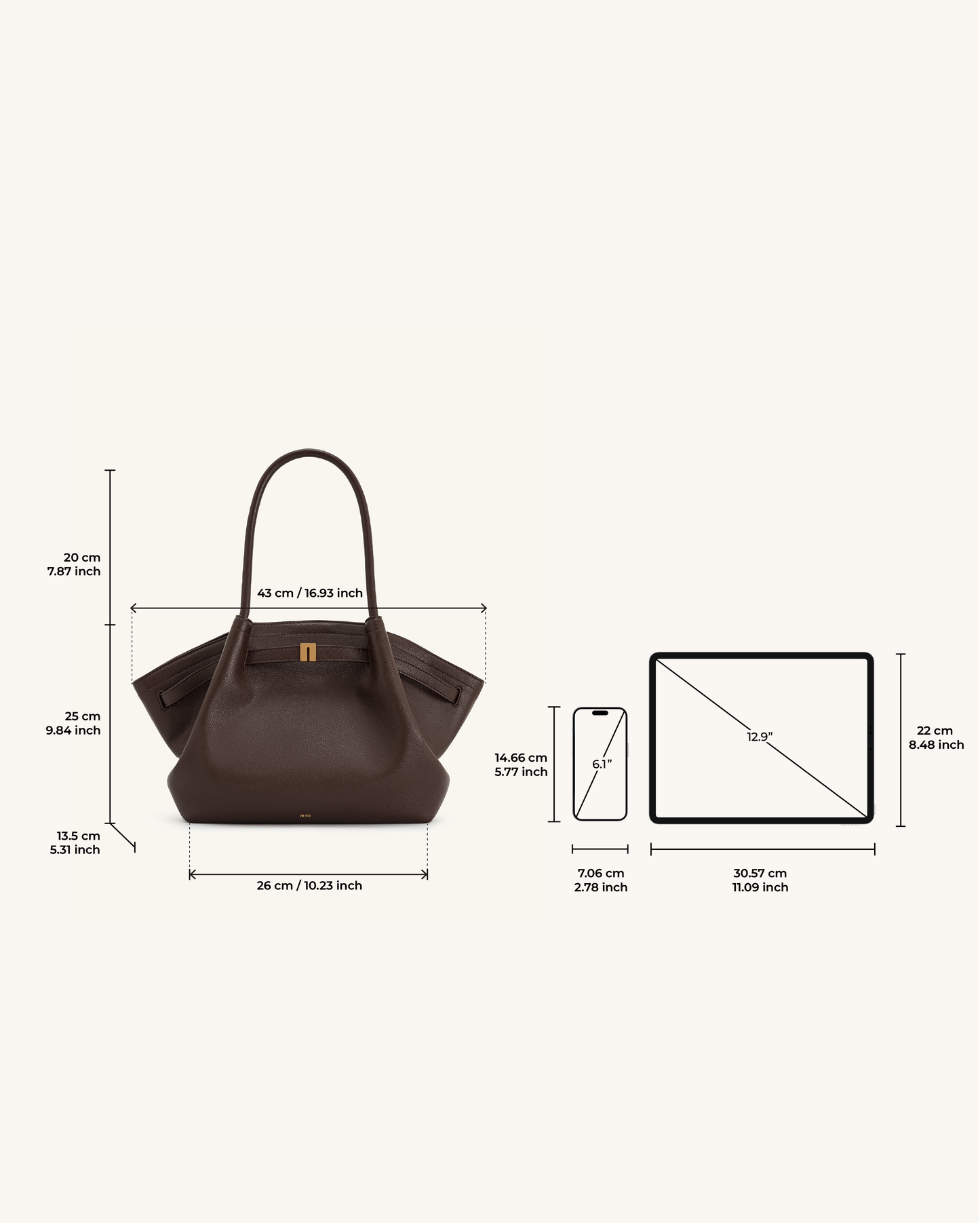 Hana Medium Synthetic Suede Tote Bag – Off-White