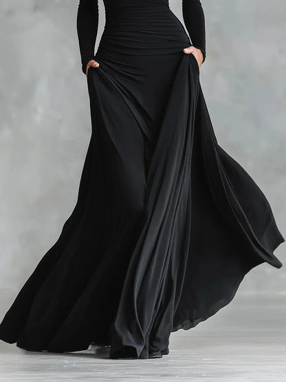 Adele – Maxi negro de crepé