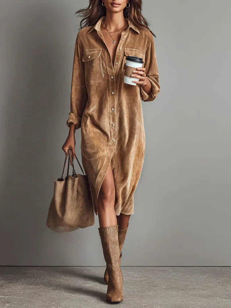 Estela | Corduroy midi dress
