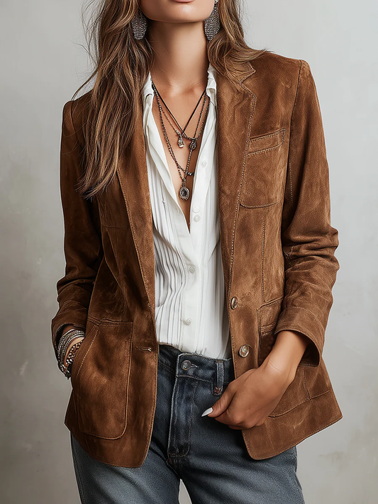 Blazer Femme Vintage Marron