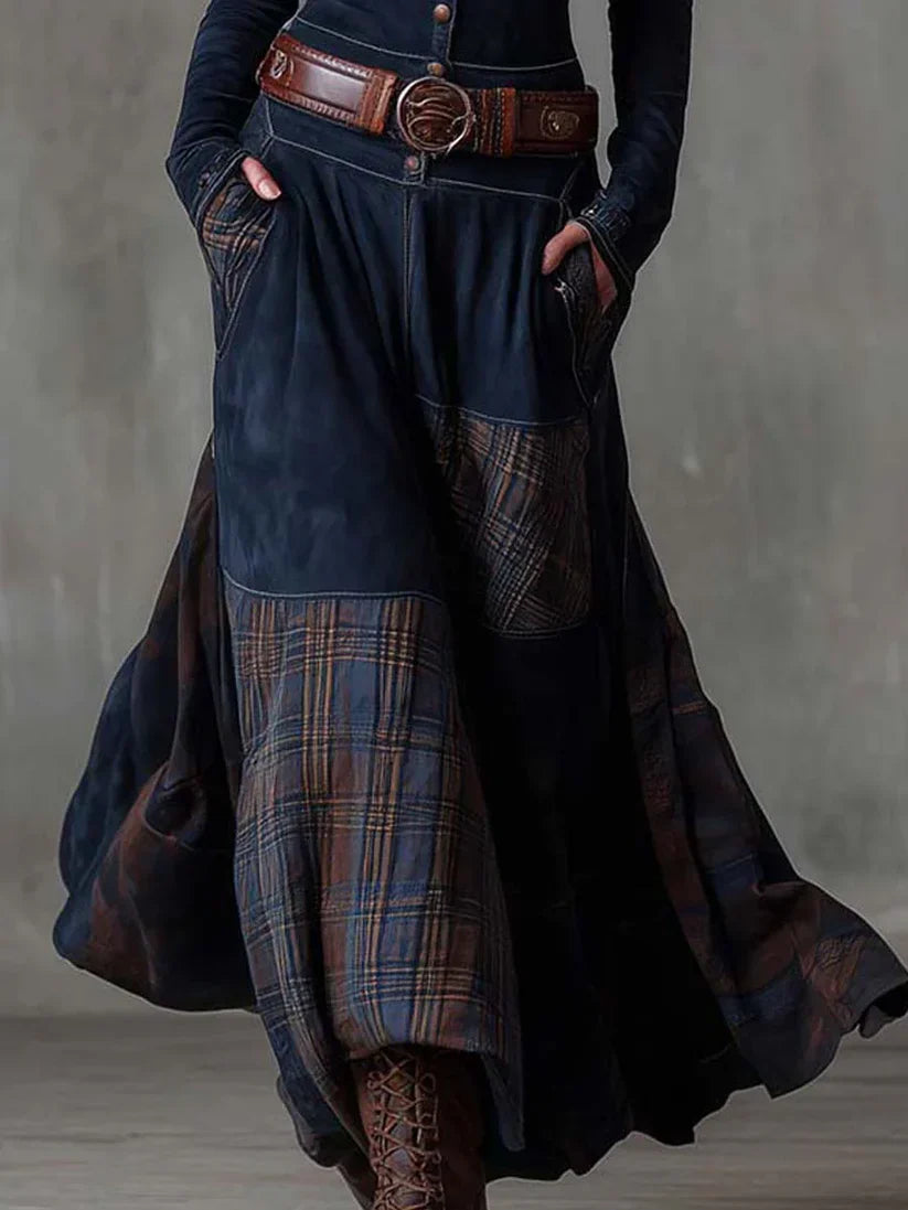 Elisa | Vestido maxi de ante con cinturón