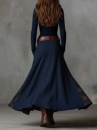 Elisa | Vestido maxi de ante con cinturón