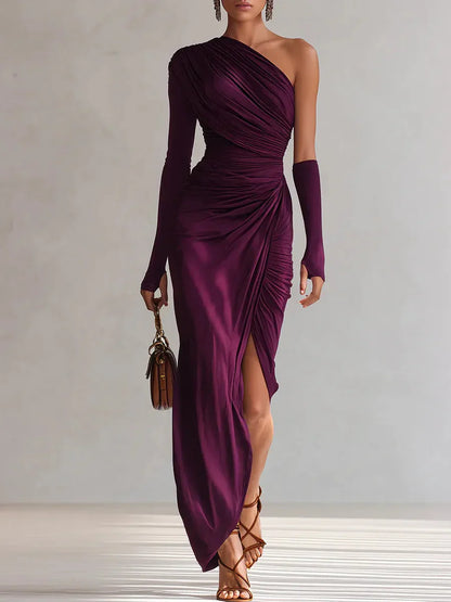 Rosalia – Maxi morado de un hombro