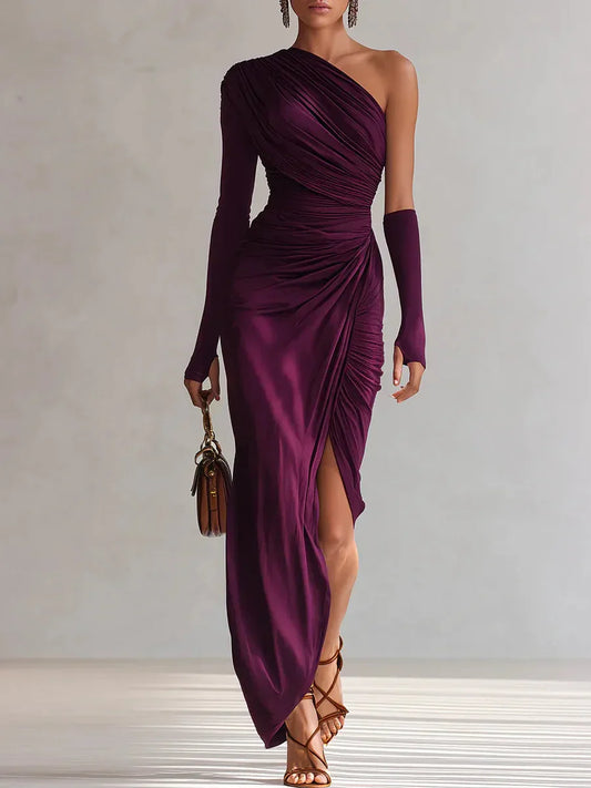 Rosalia – Maxi morado de un hombro