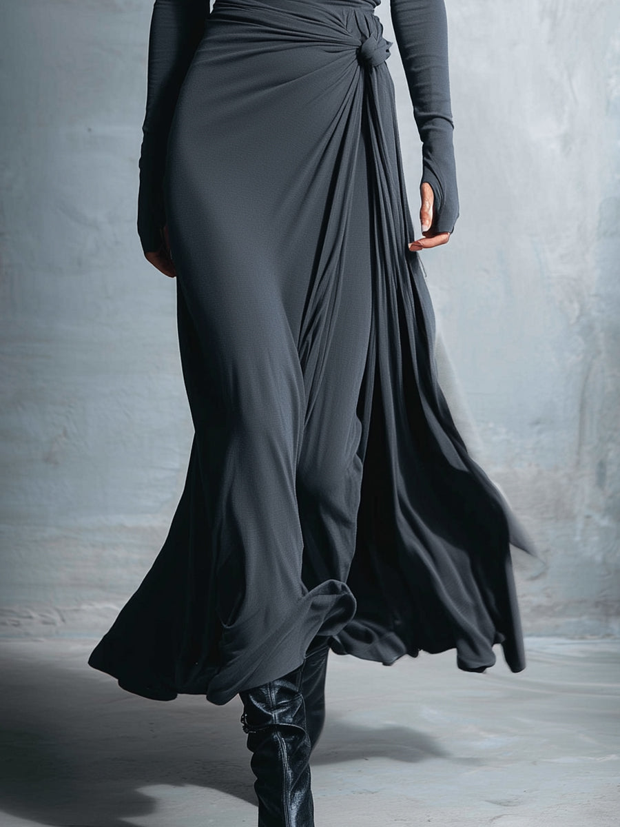 Naiara | Robe maxi à nœud latéral