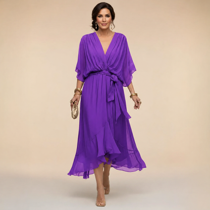 Monica™ Robe Élégante à Col en V
