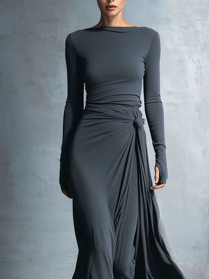 Naiara | Vestido maxi con nudo lateral
