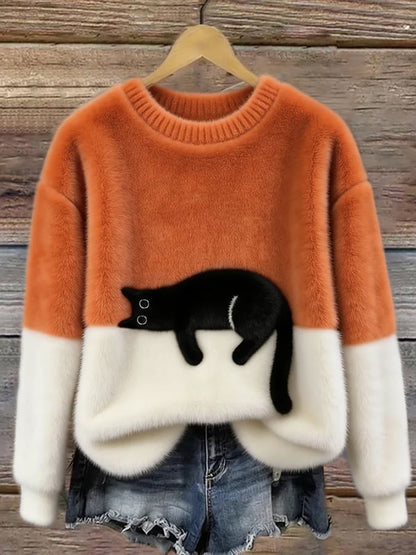Cristina | Pull Oversize Élégant avec Motif Chat