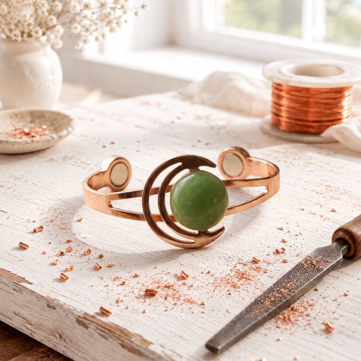 Lunara Bracelet en Cuivre Vert