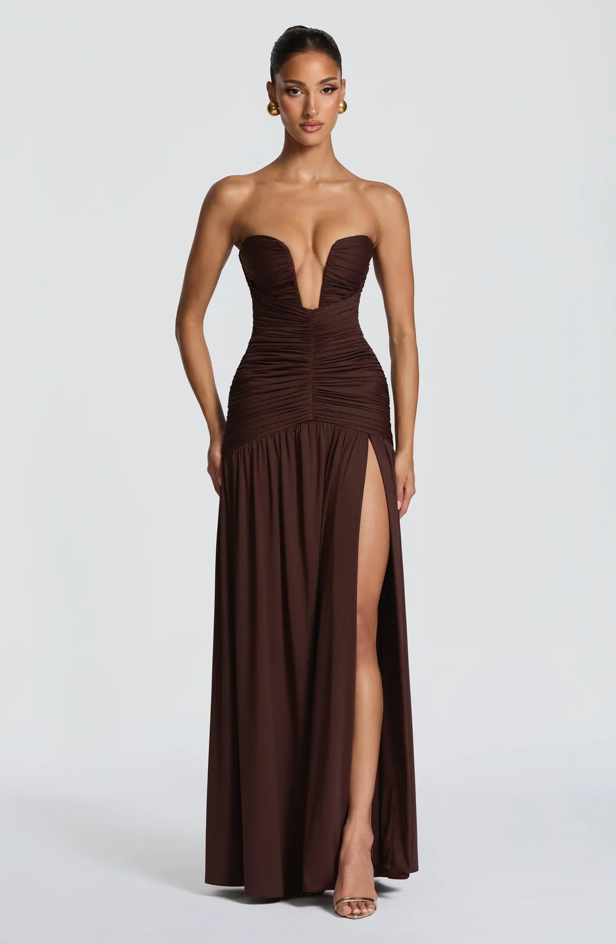 JUNIA | Robe longue au design satiné