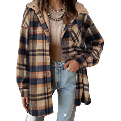 Fuzzy Plaid Hooded Winter Shacket Limited edition 2025
