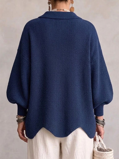 Cardigan en tricot oversize à col et grands boutons en métal