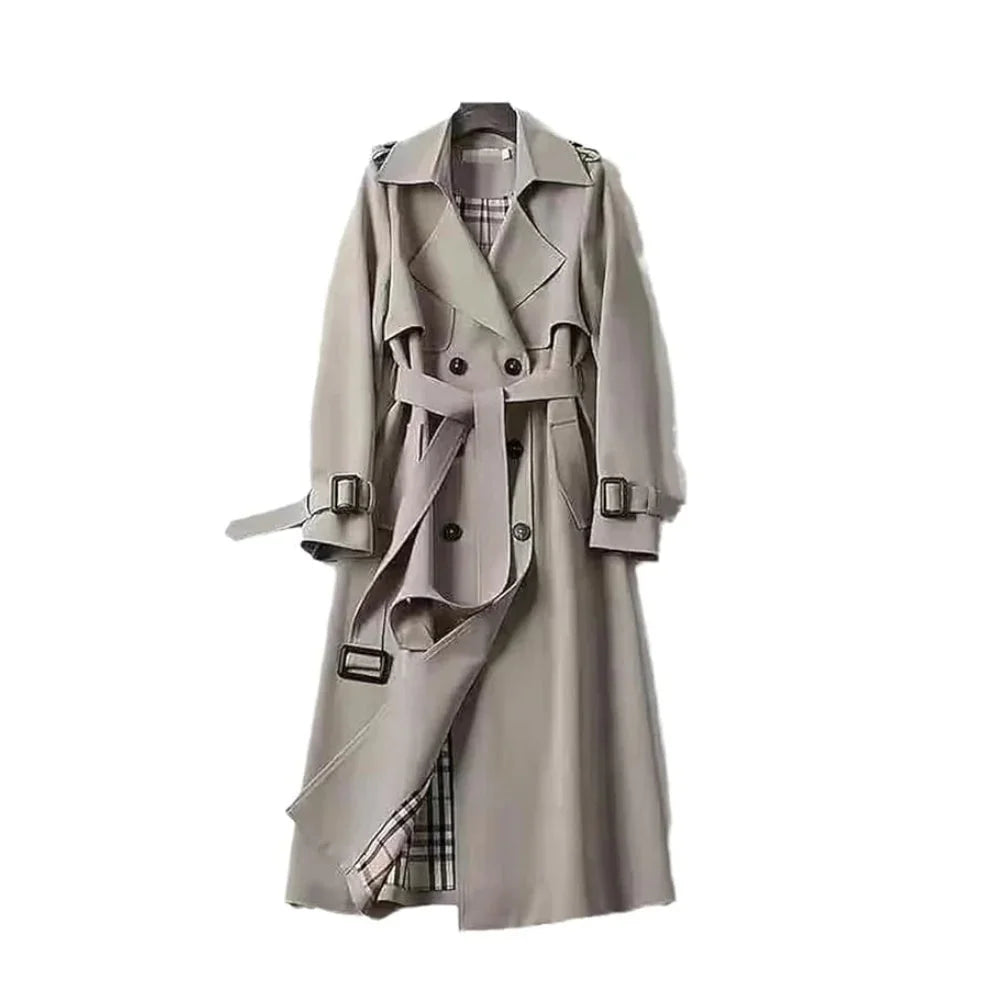 Paloma | Trench-Coat Long pour Femme avec Ceinture & Doublure à Carreaux