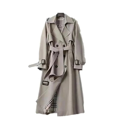 Paloma | Trench-Coat Long pour Femme avec Ceinture & Doublure à Carreaux