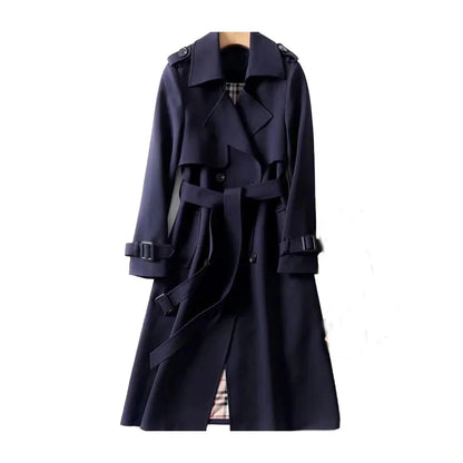 Paloma | Trench-Coat Long pour Femme avec Ceinture & Doublure à Carreaux