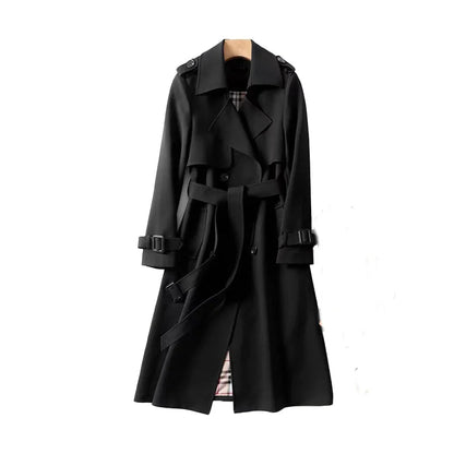 Paloma | Trench-Coat Long pour Femme avec Ceinture & Doublure à Carreaux