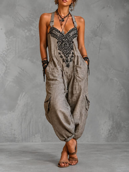Emma | Salopette boho à poches plaquées